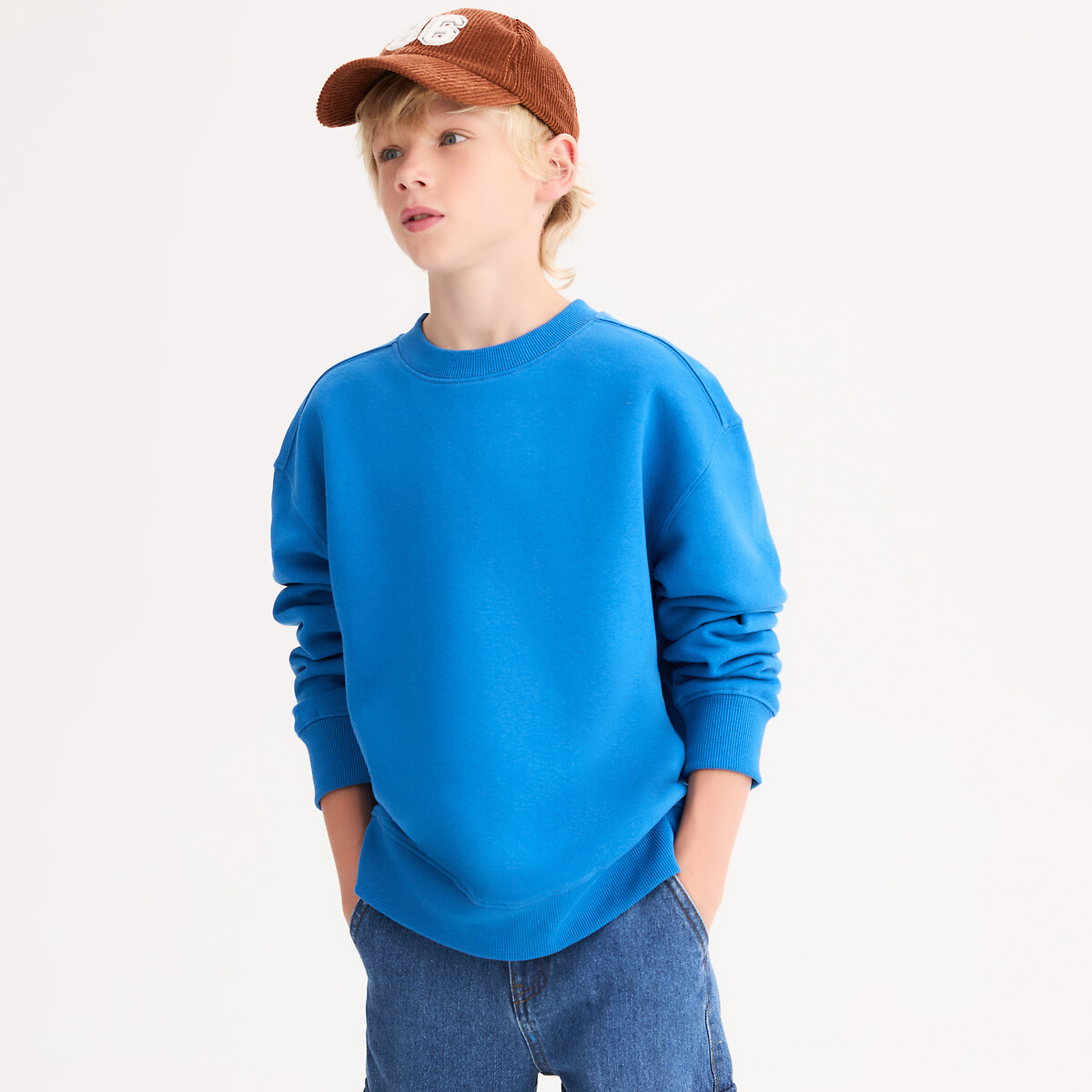 COLEÇÕES LA REDOUTE<br>Moletom de gola redonda achatado