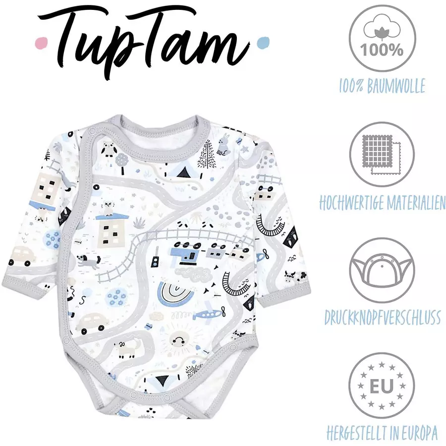 TupTam Baby Langarm Wickelbody 5er Pack mint