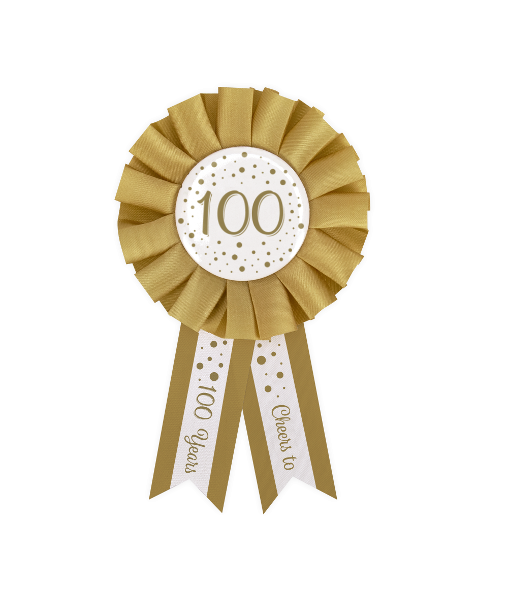Goud Witte Rozet 100 Jaar