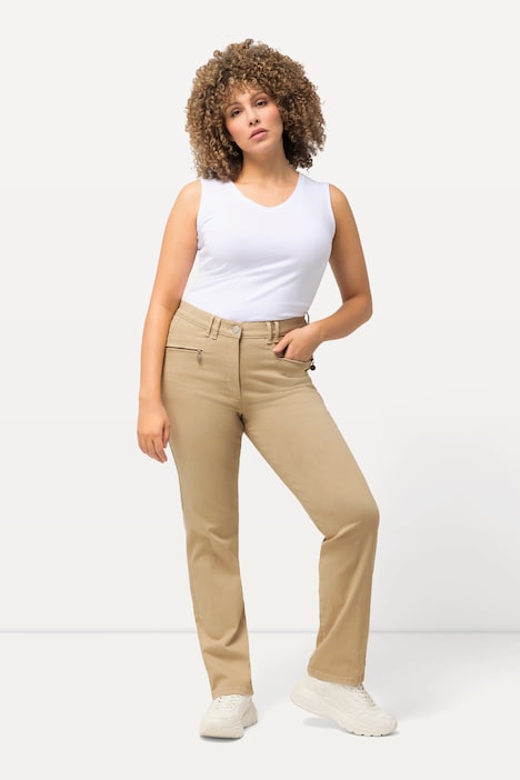 Stretchhose Mony, leicht konisches Bein, Zipptaschen