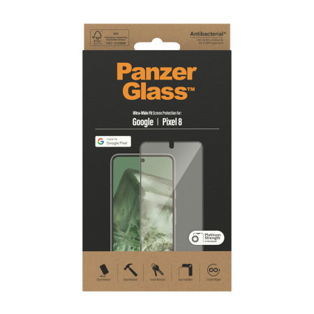 Google Pixel 8 Antibakterielle Panzer Glas Displayschutz Case Friendly (4779)
