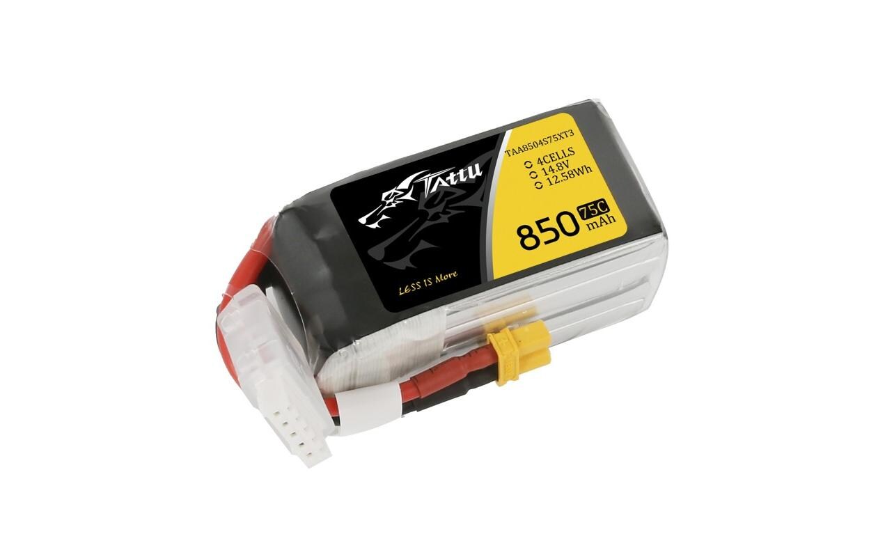 RC-Akku LiPo 850 mAh 14.8 V 75C4S LiPo Akku für Racecopter mit XT30 Stecker