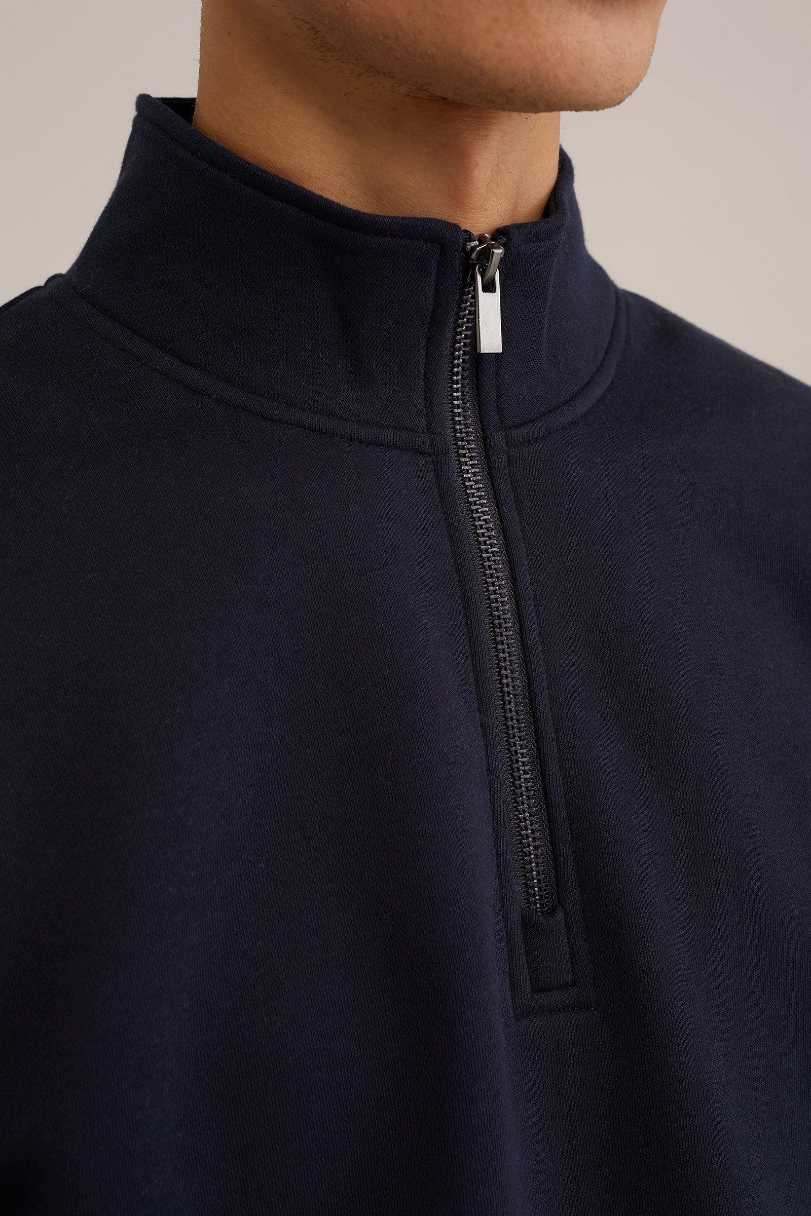 sweater met rits WE Fashion Donkerblauw