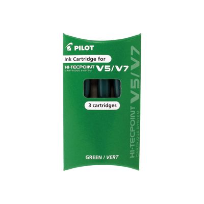 Pilot Hi-Tecpoint V5/V7 - 3 Cartouches recharges pour roller - vert