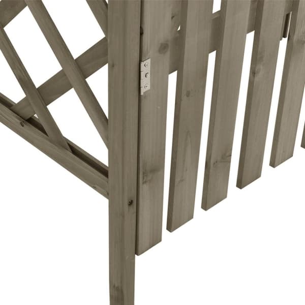 vidaXL Pergola med port 116x40x204 cm heltre gran grå