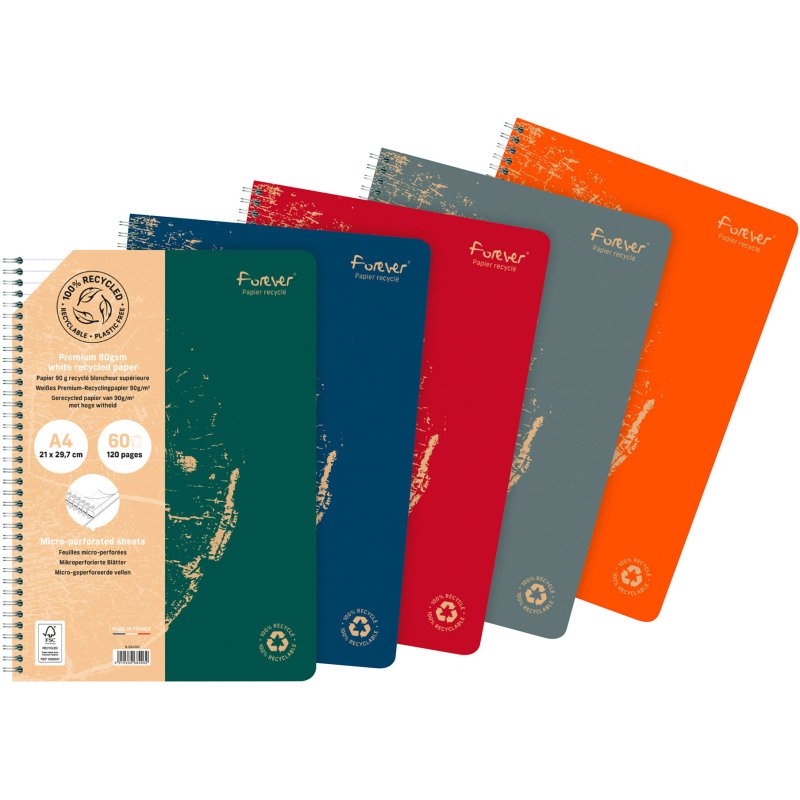 Cahier recyclé Forever Premium A4 - ligné - 120 pages