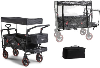 North 13.5 Transporter Vogn inkl. Regntrekk & Kjølebag, Black/Grey