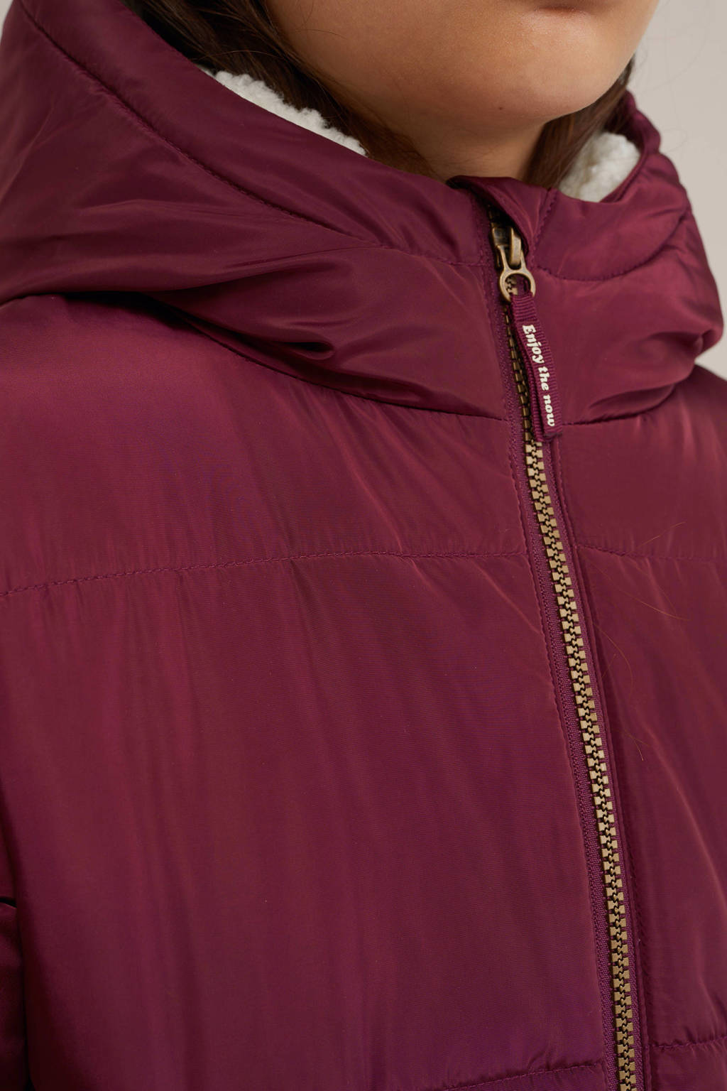 WE Fashion gewatteerde winterjas donkerrood