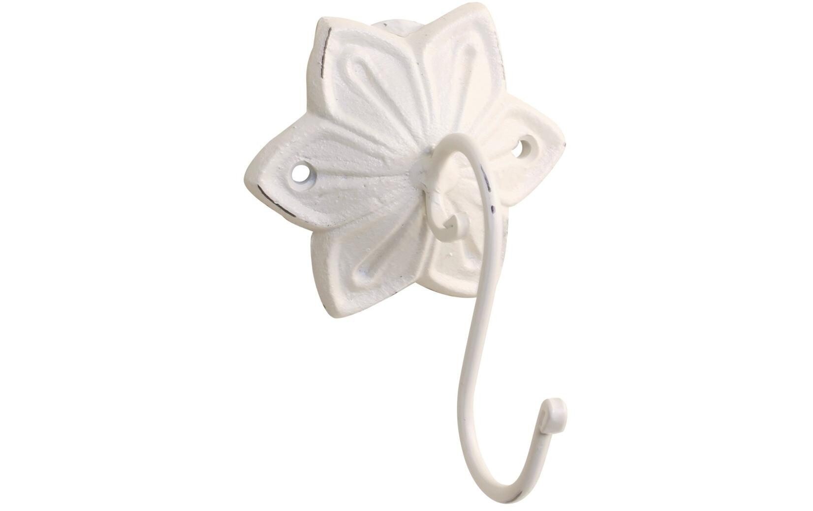 Wandhaken Blume Eisen, Antique CrémeNostalgischer Universalhaken