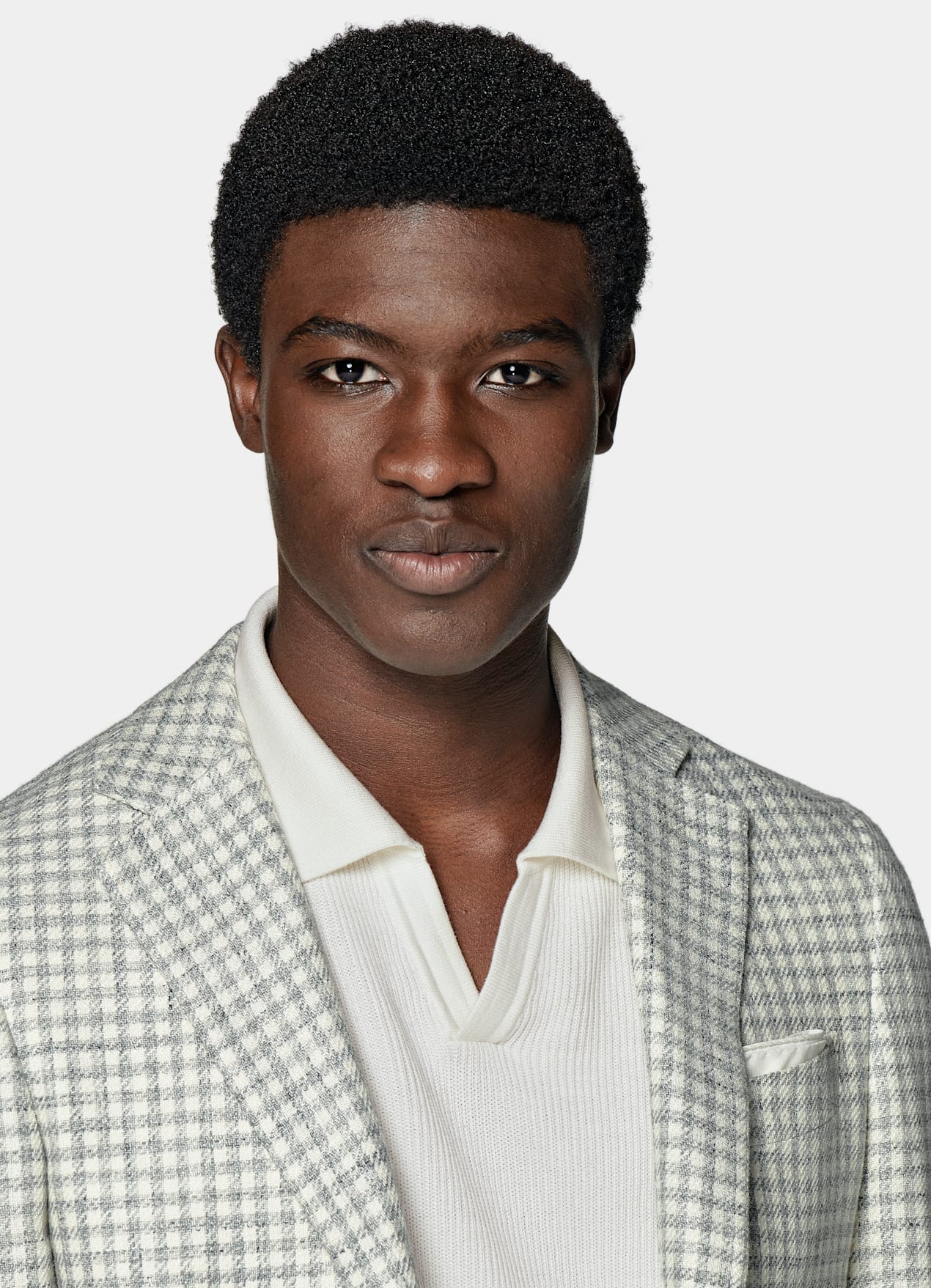 Blazer Havana coupe Tailored gris clair à carreaux