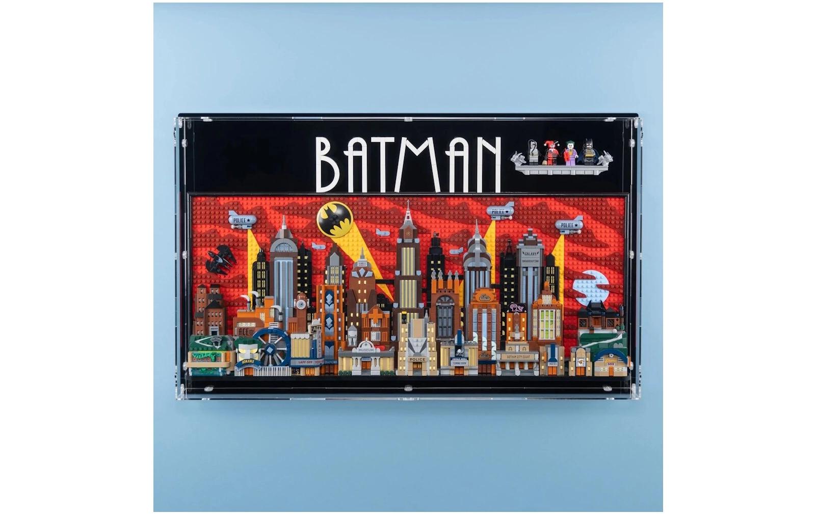 Baukasten Acryl-Wand-Display für LEGO 76271 Batman<br>Acry-Display-Box mit schwarzem Hintergrund für Lego Batman: Die Zeichentrickserie Gotham City