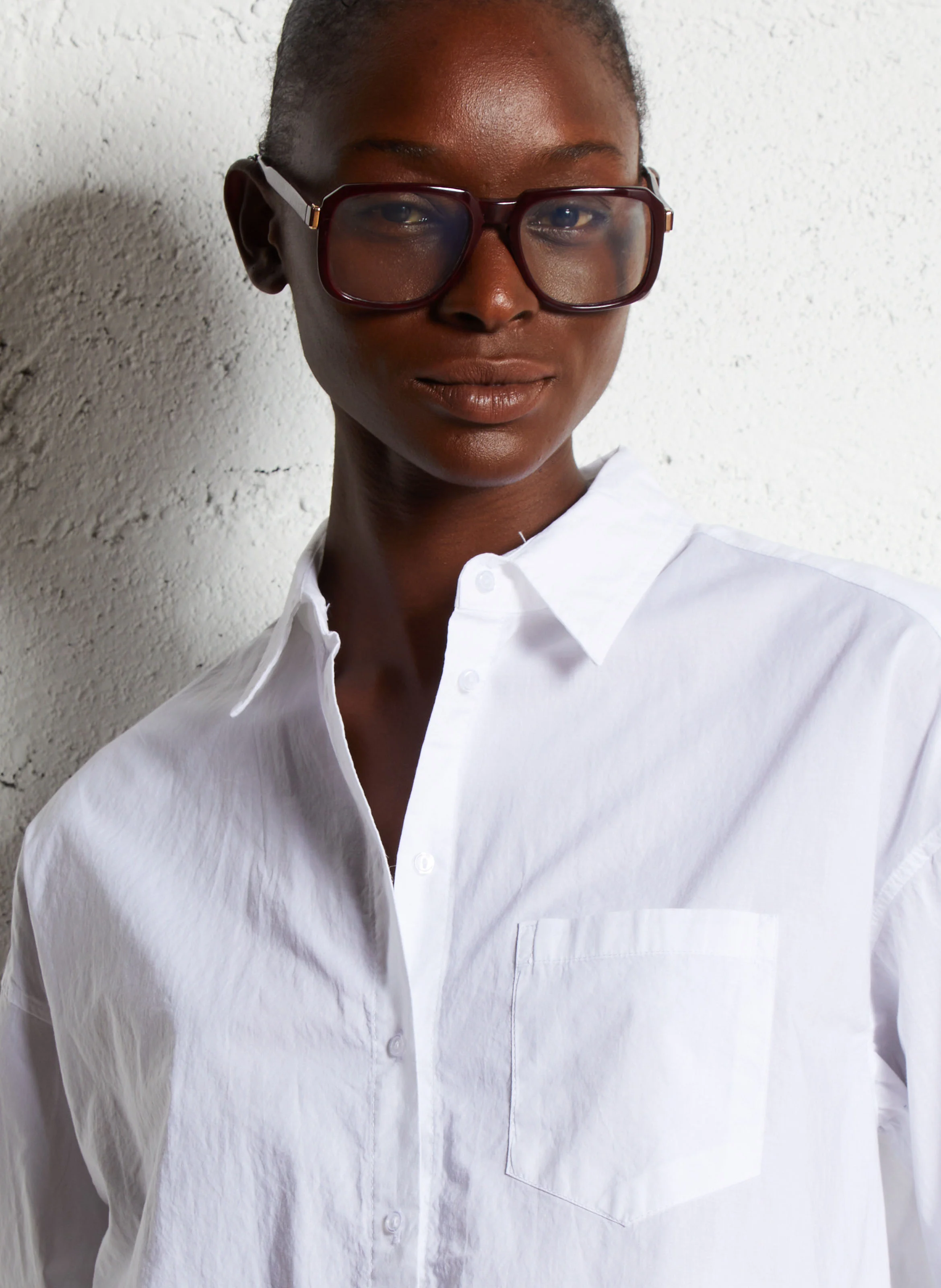 CELISE - Chemise ample col classique en coton | Blanc