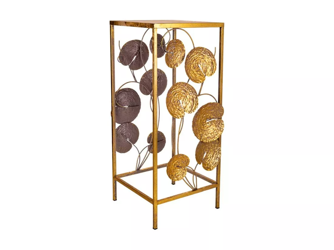 Table d'appoint en métal doré 28x28x66h