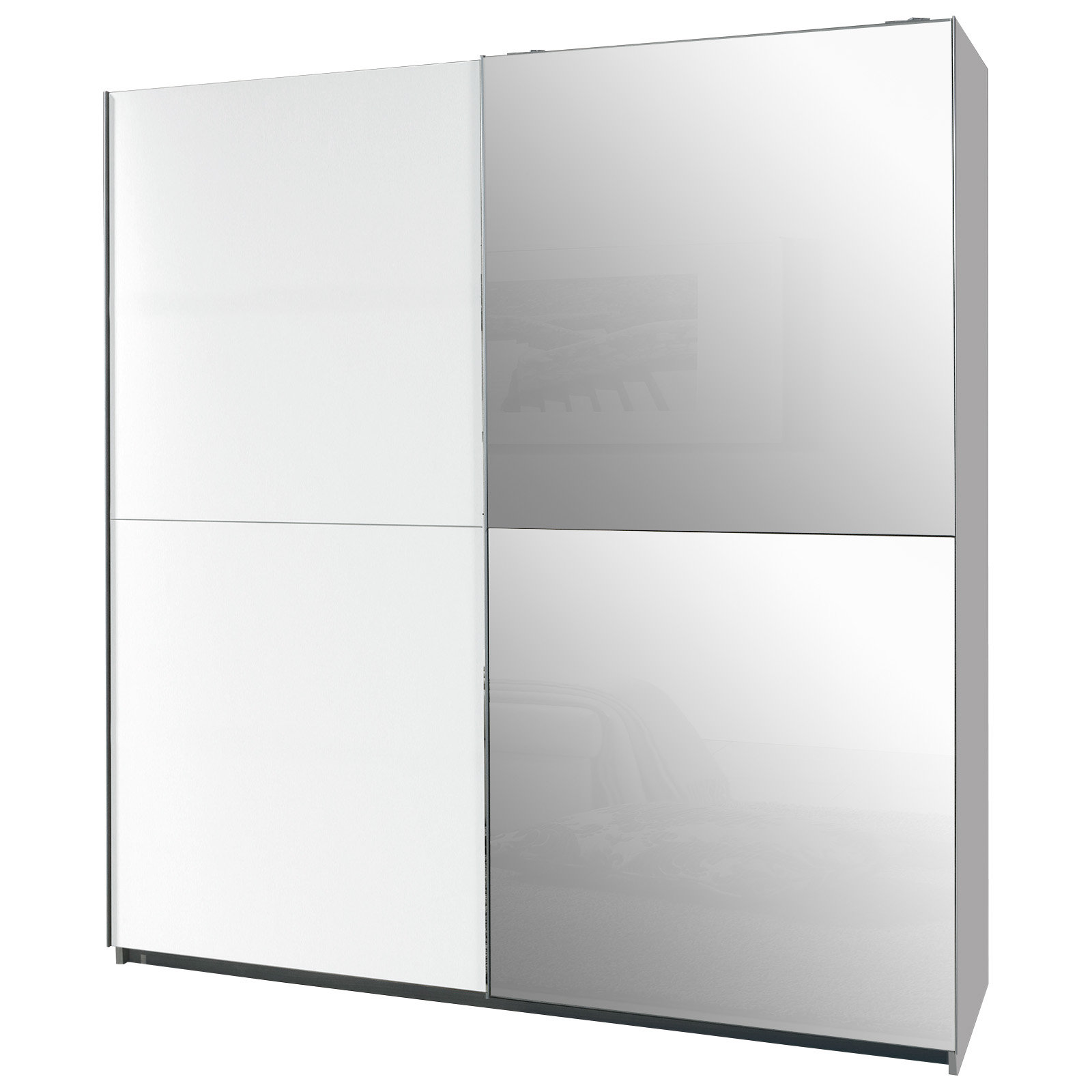 Schwebetürenschrank - Alpinweiß - 180 cm breit