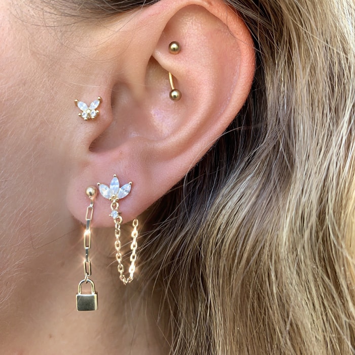 Boucle d'oreille - Keep me - Laiton doré or 1 micron