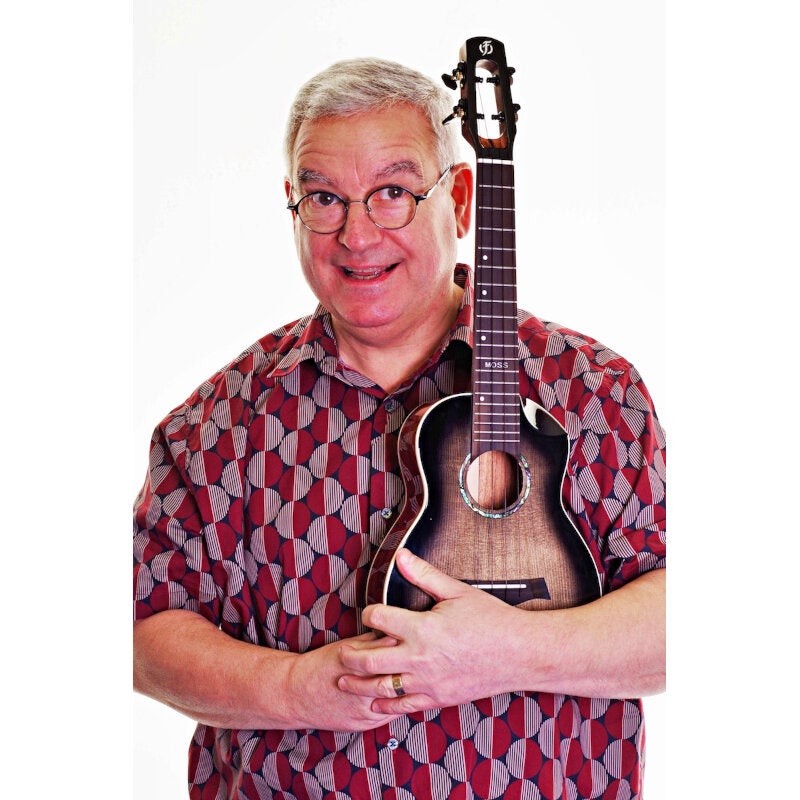 Flight Peter Moss Signature Moonburst Stain elektrisch-akoestische concert ukelele met deluxe gigbag