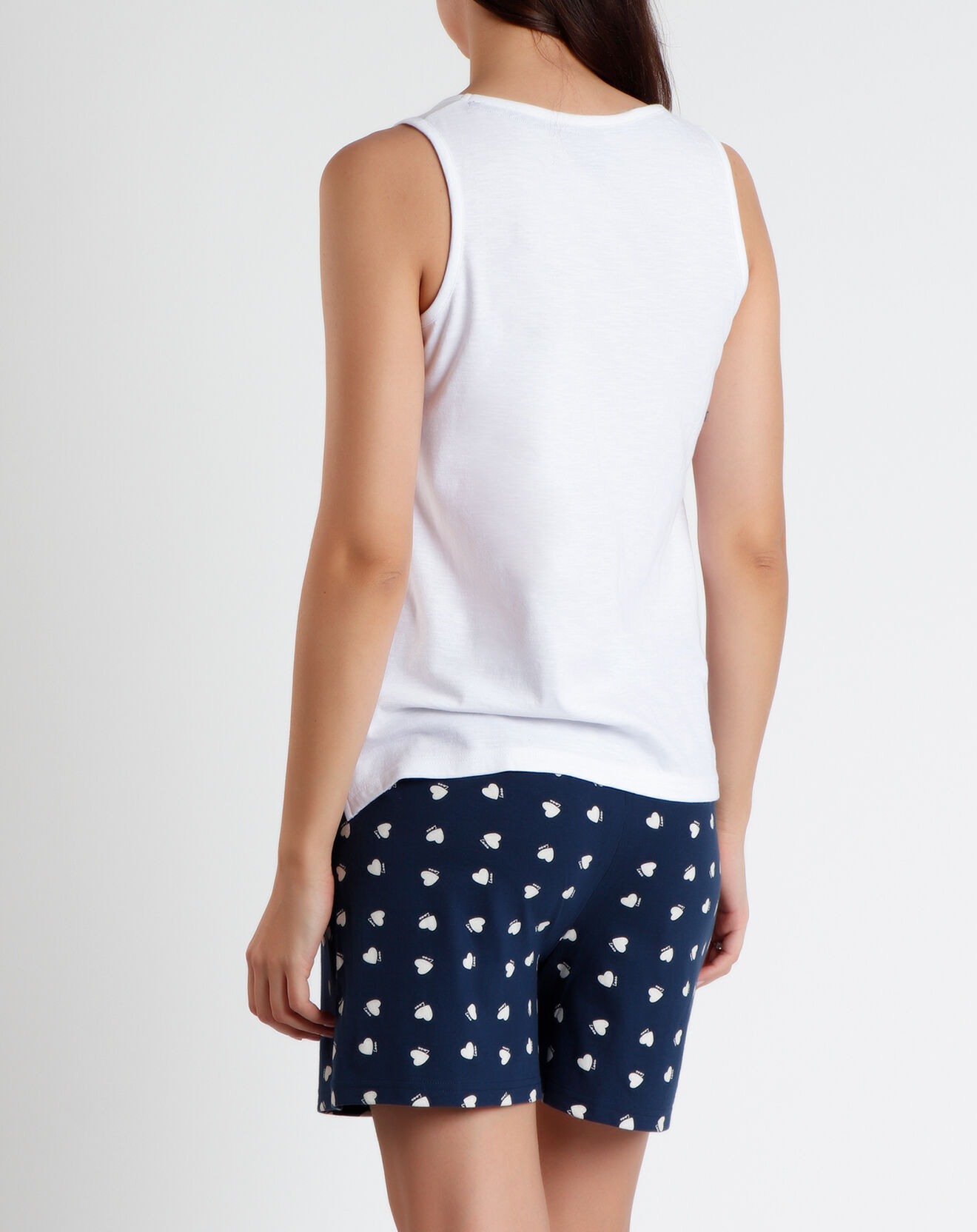 28 Pyjama Débardeur & Short Willow blanc/bleu marine