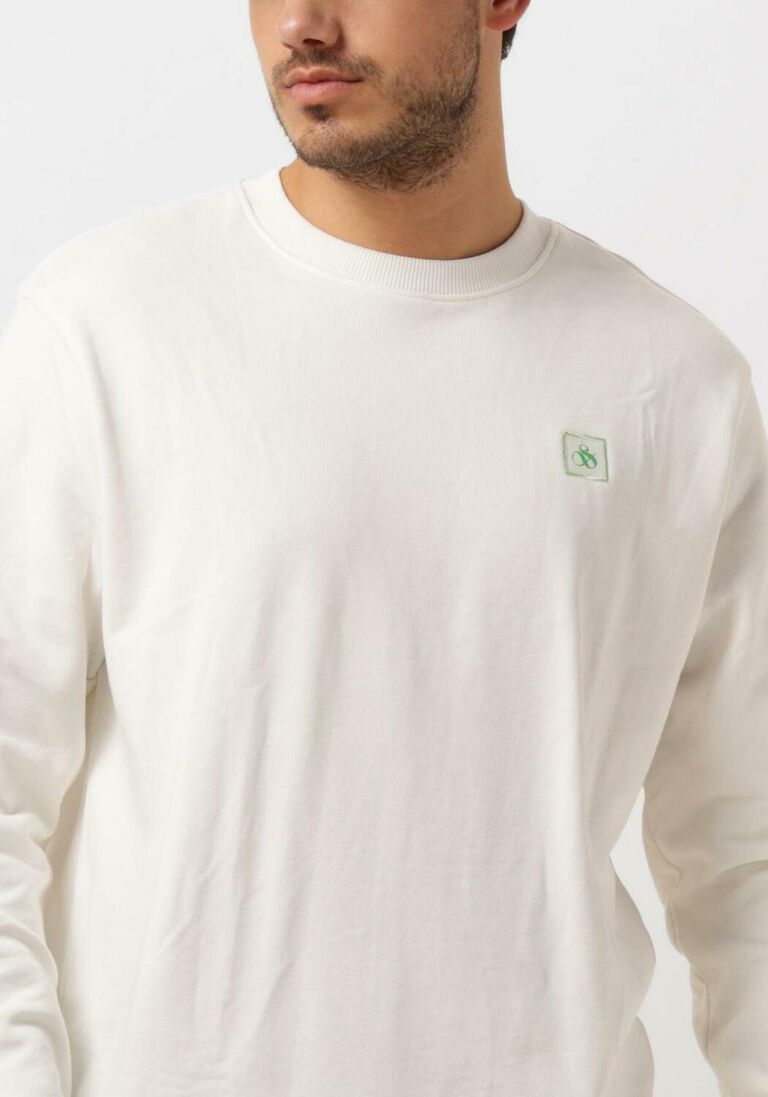 SCOTCH & SODA witte scotch & soda sweater seasonal essentials - classic logo badge sweatshirt