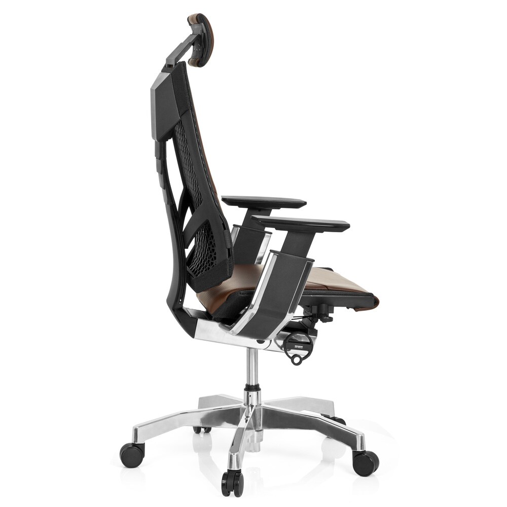 High End Bürostuhl GENIDIA PRO Leder mit Armlehnen hjh OFFICE