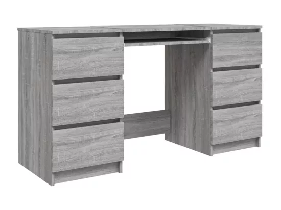 Bureau Sonoma gris 140x50x77 cm Bois d'ingénierie