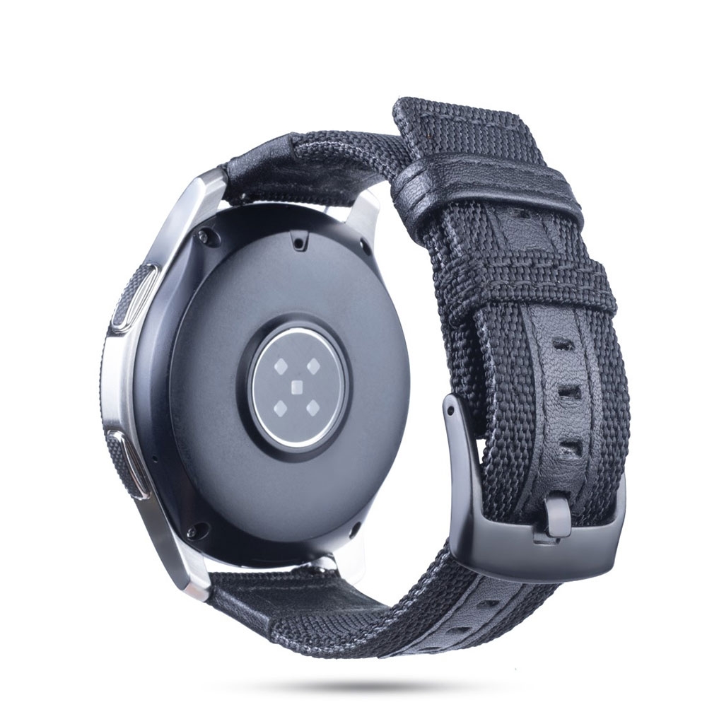 Samsung Galaxy Watch 3 (41mm) Nylon / Echtleder Armband - Schwarz