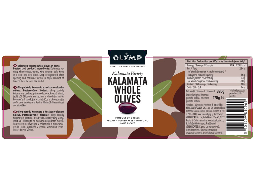 AZEITONAS OLYMP KALAMATA 170G