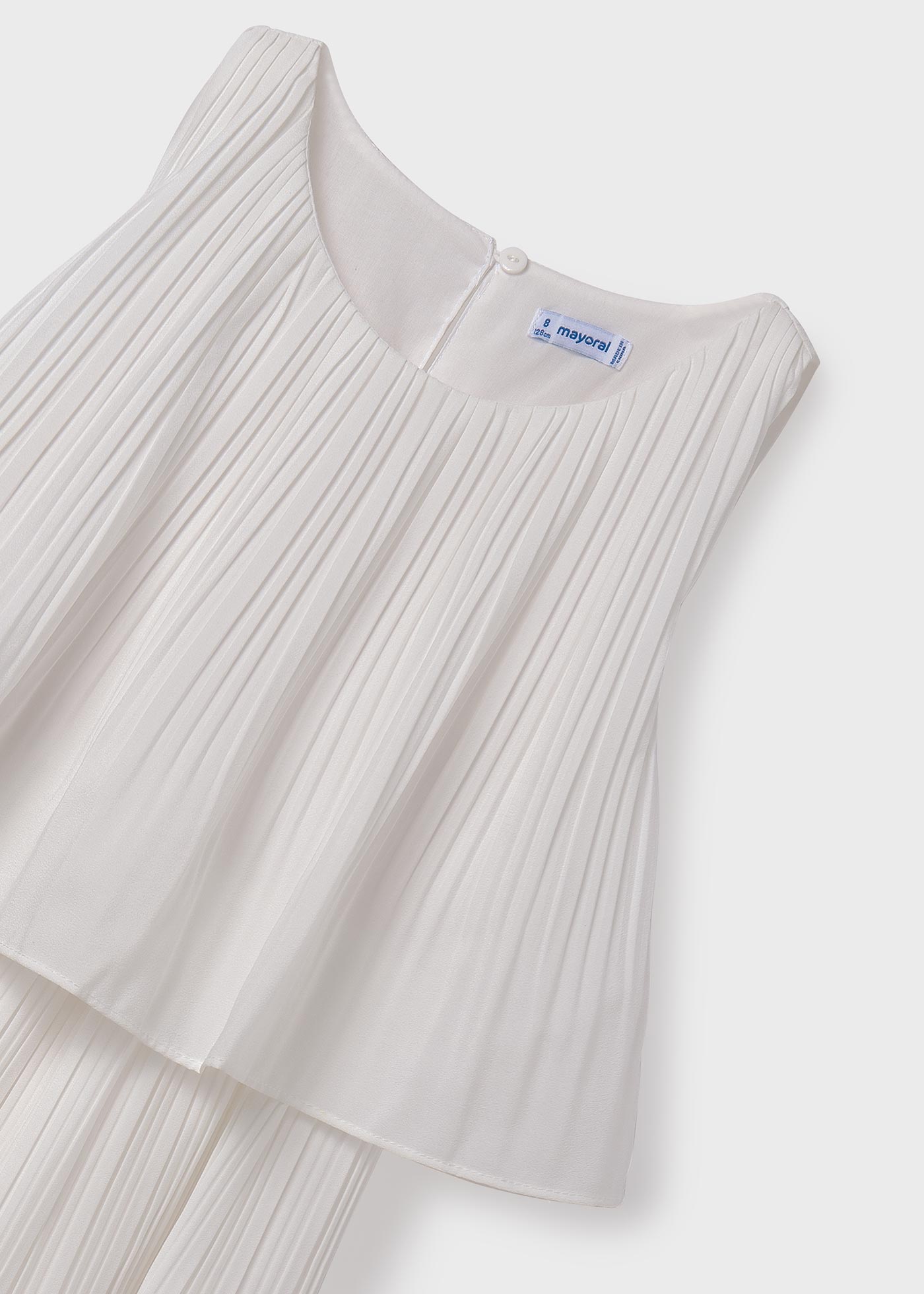 Vestido plissado com estampa de flamingo para meninas