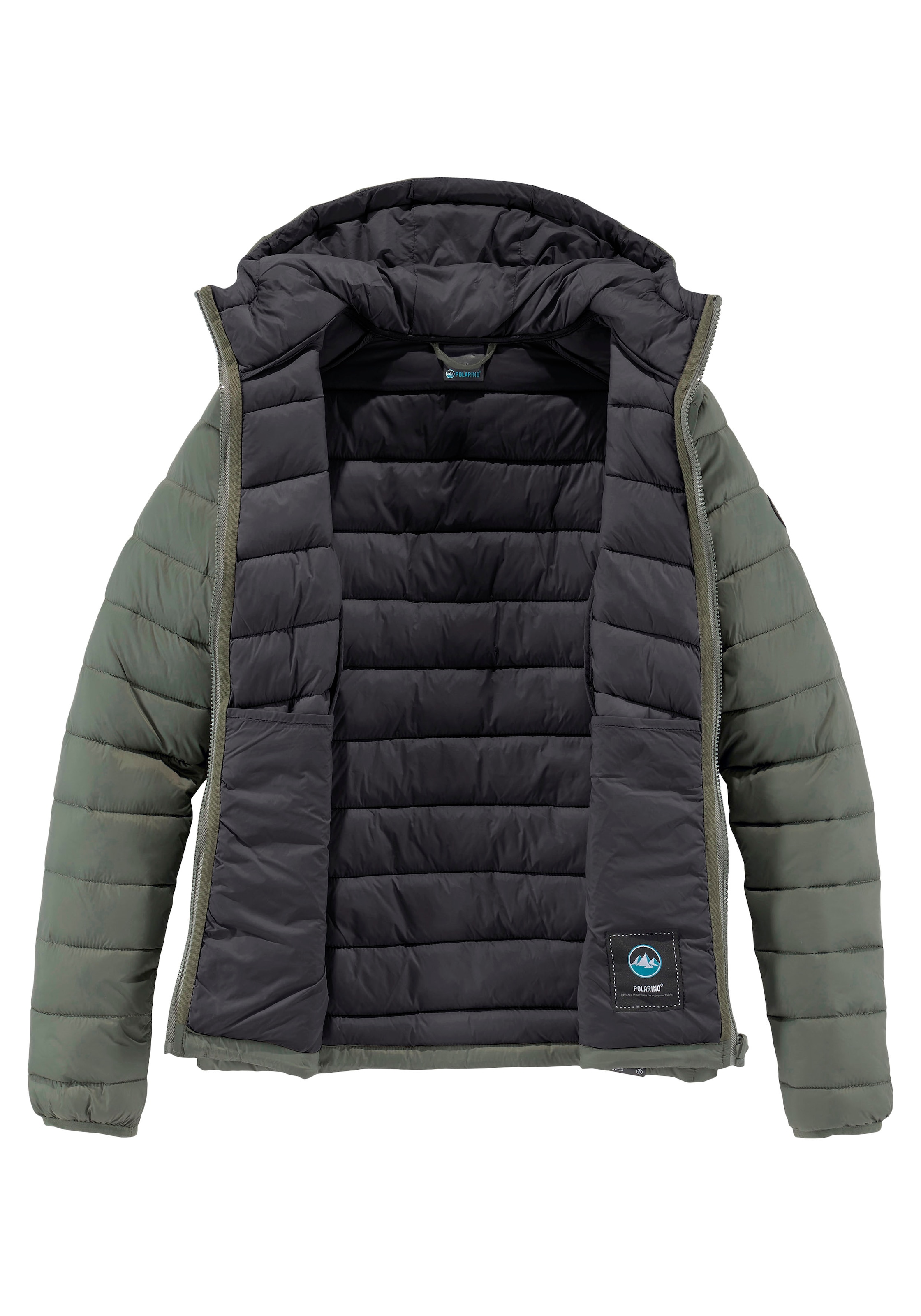 Polarino Steppjacke mit Kapuze Übergangsjacke für kühle Tage,  aus leichtem Webmaterial