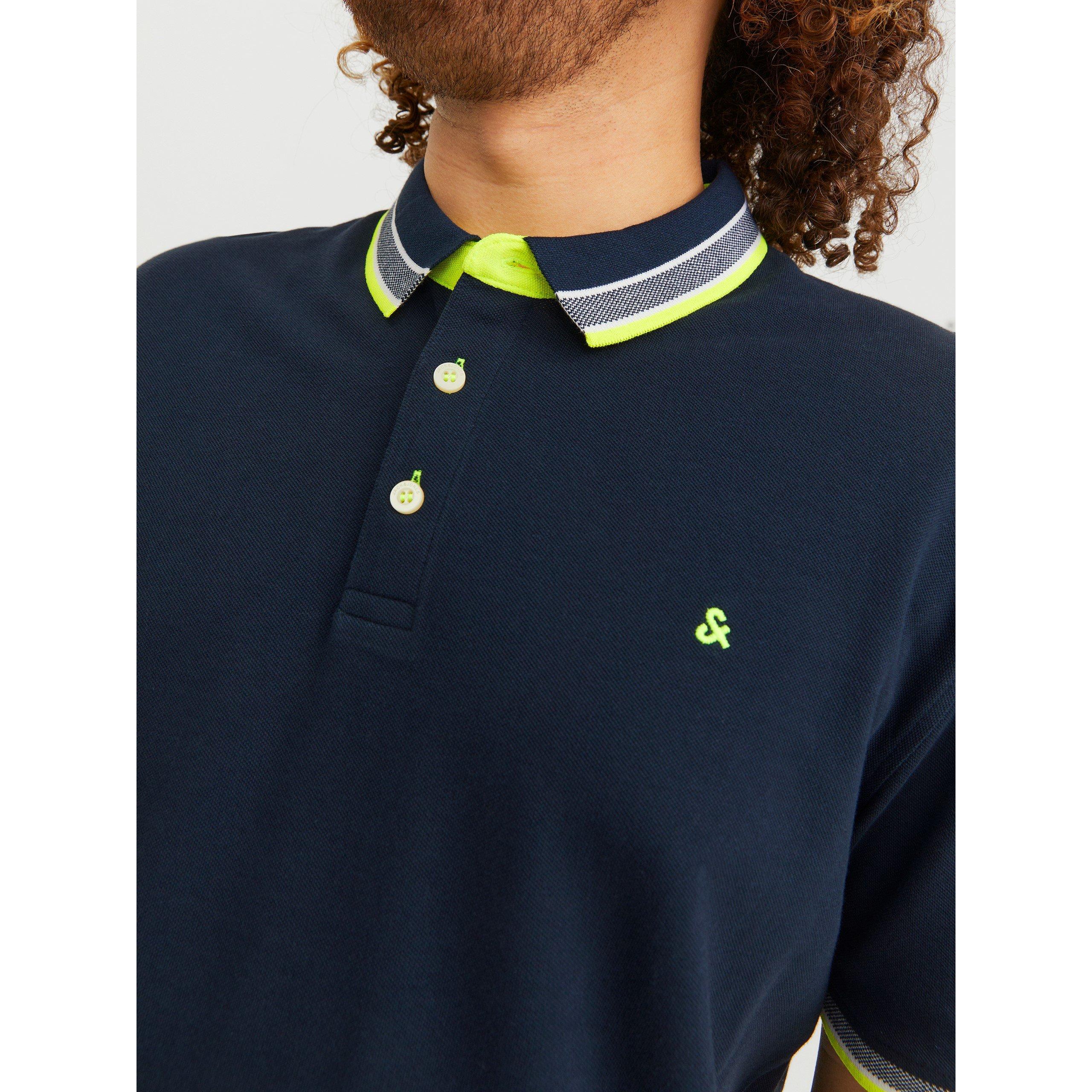 Jack and Jones Jack Paulos Tipped Pique Short Sleeve Polo Shirt Mens Plus Size