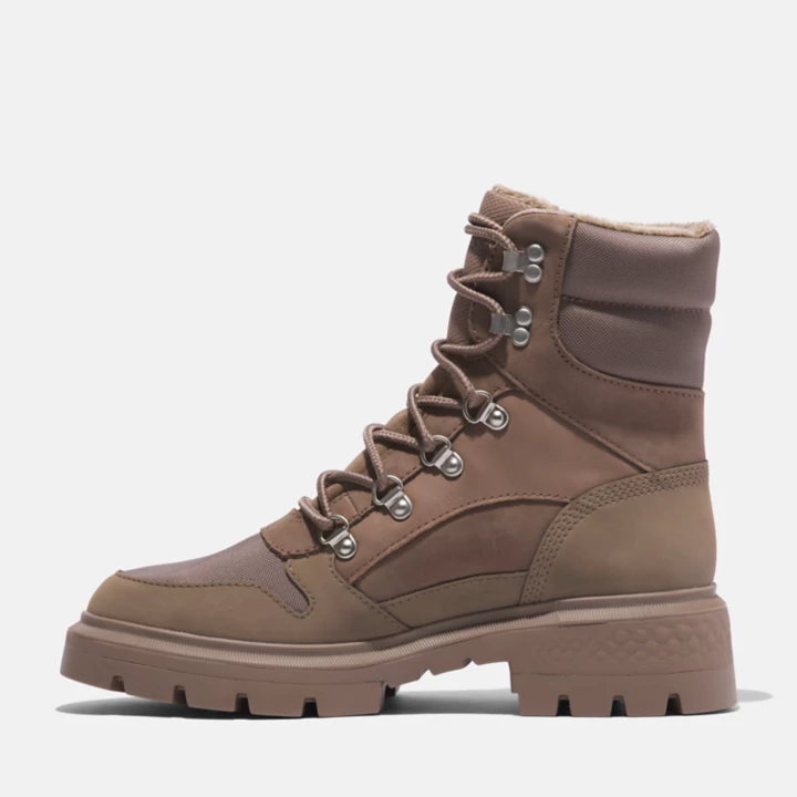 Bota feminina Cortina Valley impermeável com forro quente na cor bege.