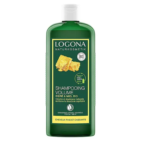 Shampoo Volumizador Logona Hair Care com Mel e Cerveja Orgânica 500ml