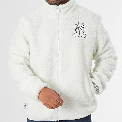 Sweat Zippé MLB Sherpa New York Yankees 60427127 Blanc