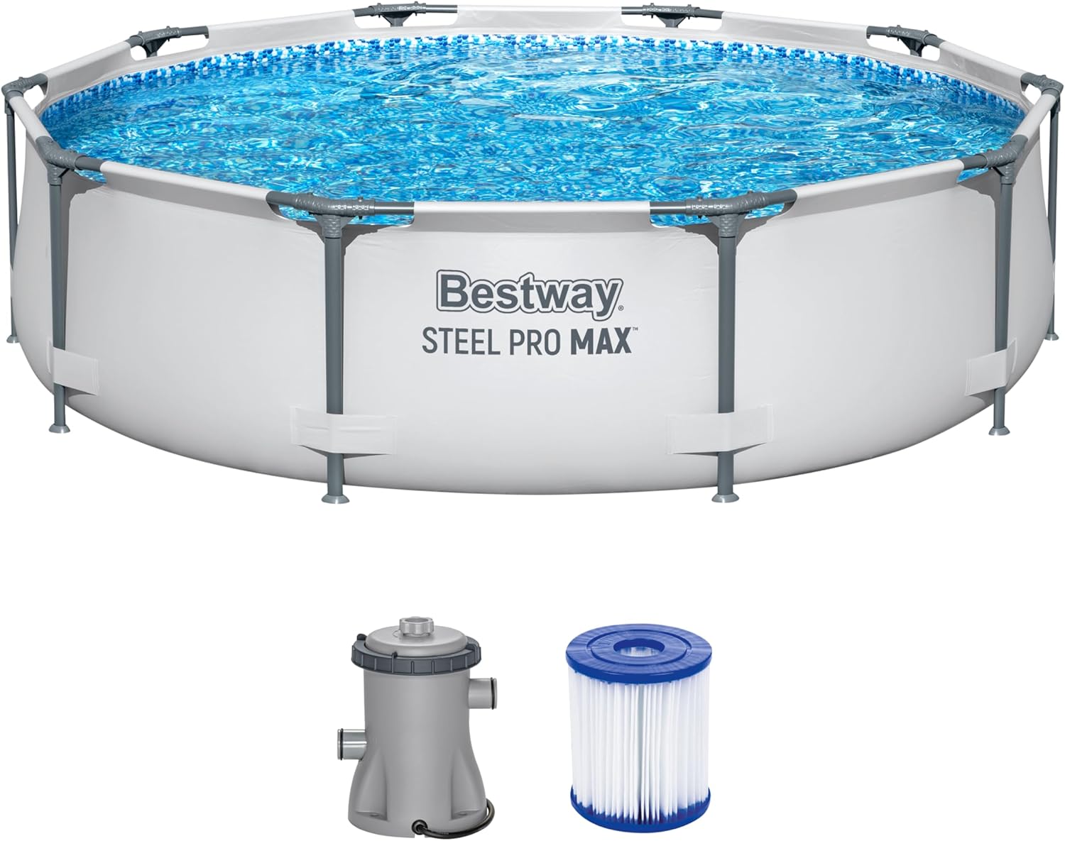 Bestway Steel Pro Max™ Frame Pool-Set, rund, mit Filterpumpe 305 x 76 cm