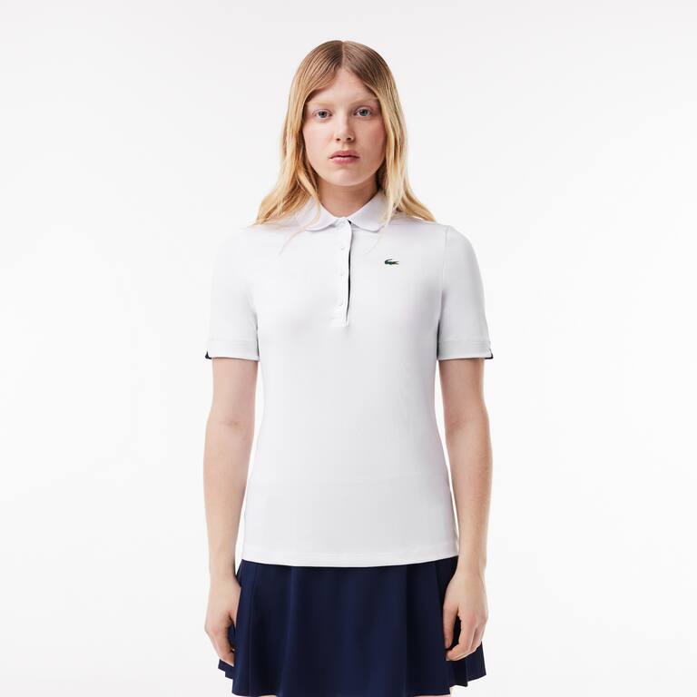 Polo Golf Lacoste SPORT stretch et respirant Manches Courtes - Blanc - Lacoste - Femme