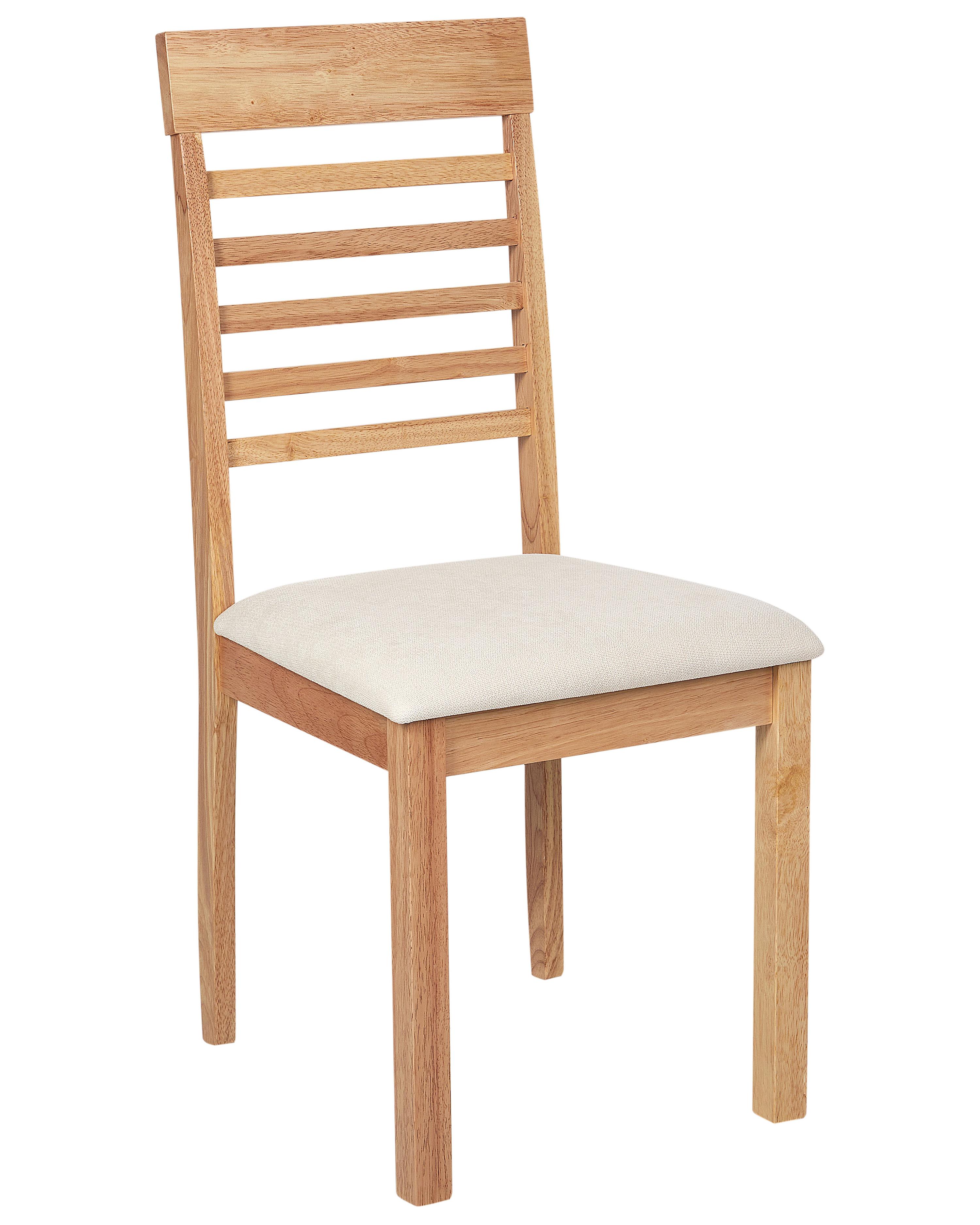 Set van 2 eetkamerstoelen ORTLEY Hout Lichtbruin/beige