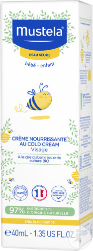 Mustela Bébé Crème Nourrissante Au Cold Cream Visage Peau Sèche Tube 40ml
