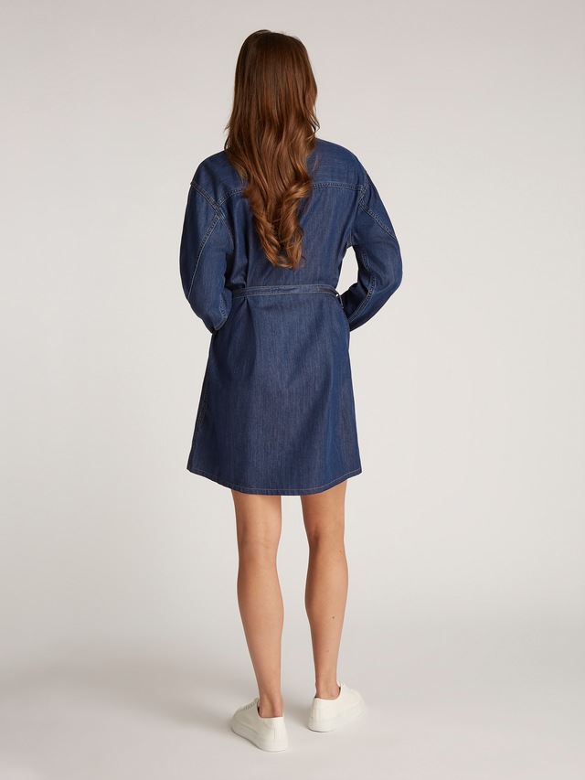 Calvin Klein Jeans Jeanskleid »BELTED TENCEL DENIM SHIRT DRESS« Brusttasche mit Logostickerei