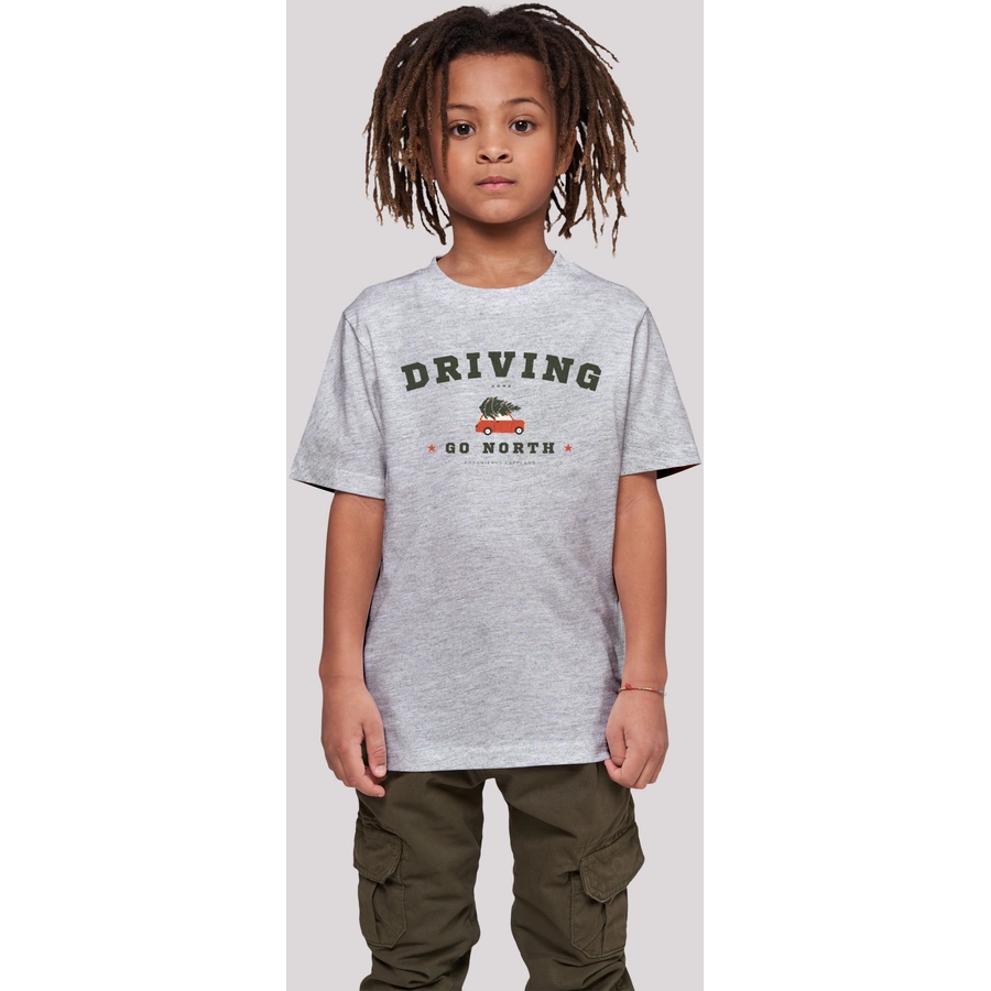 F4NT4STIC T-Shirt Driving Home Weihnachten heather grey