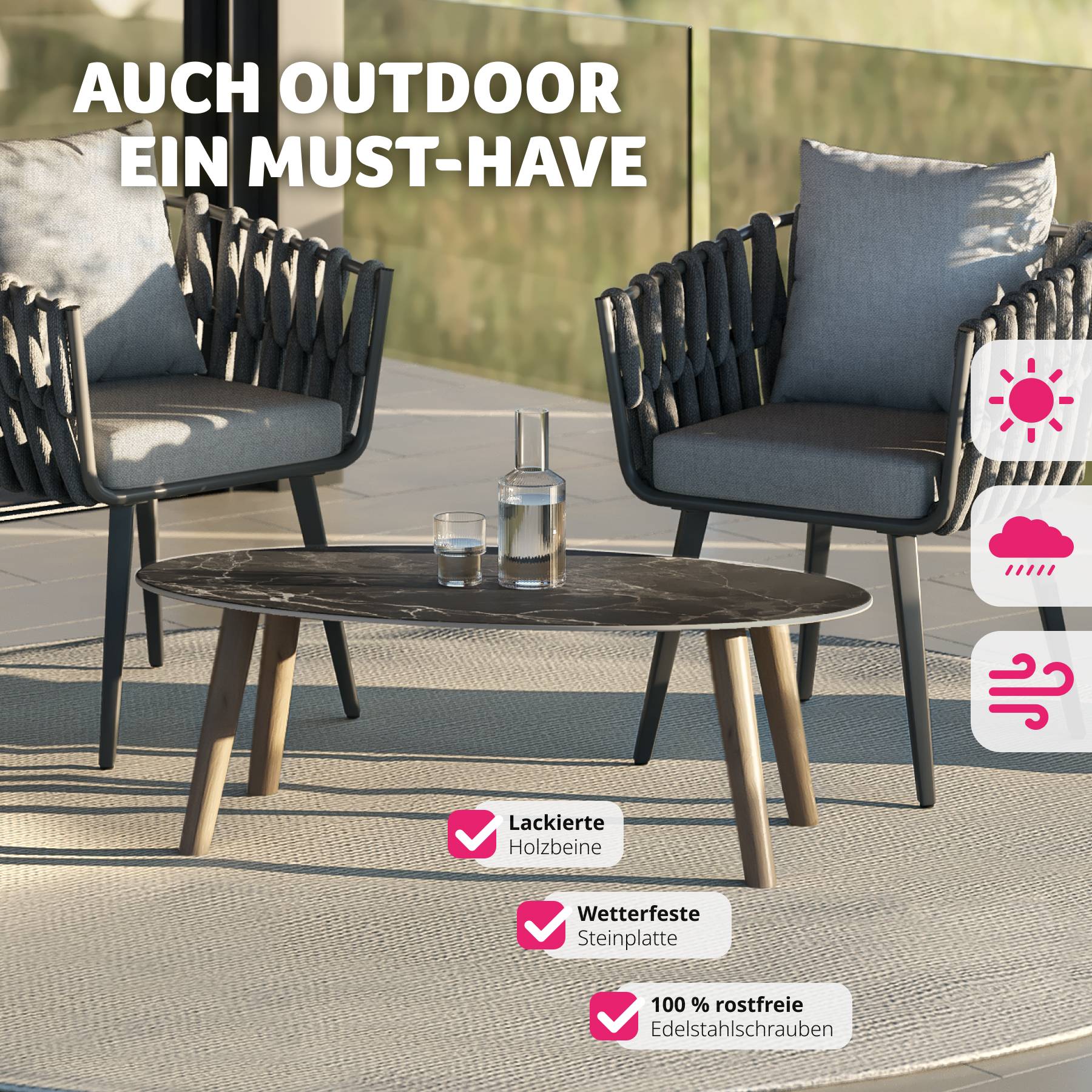 Ovaler Couchtisch Acerra