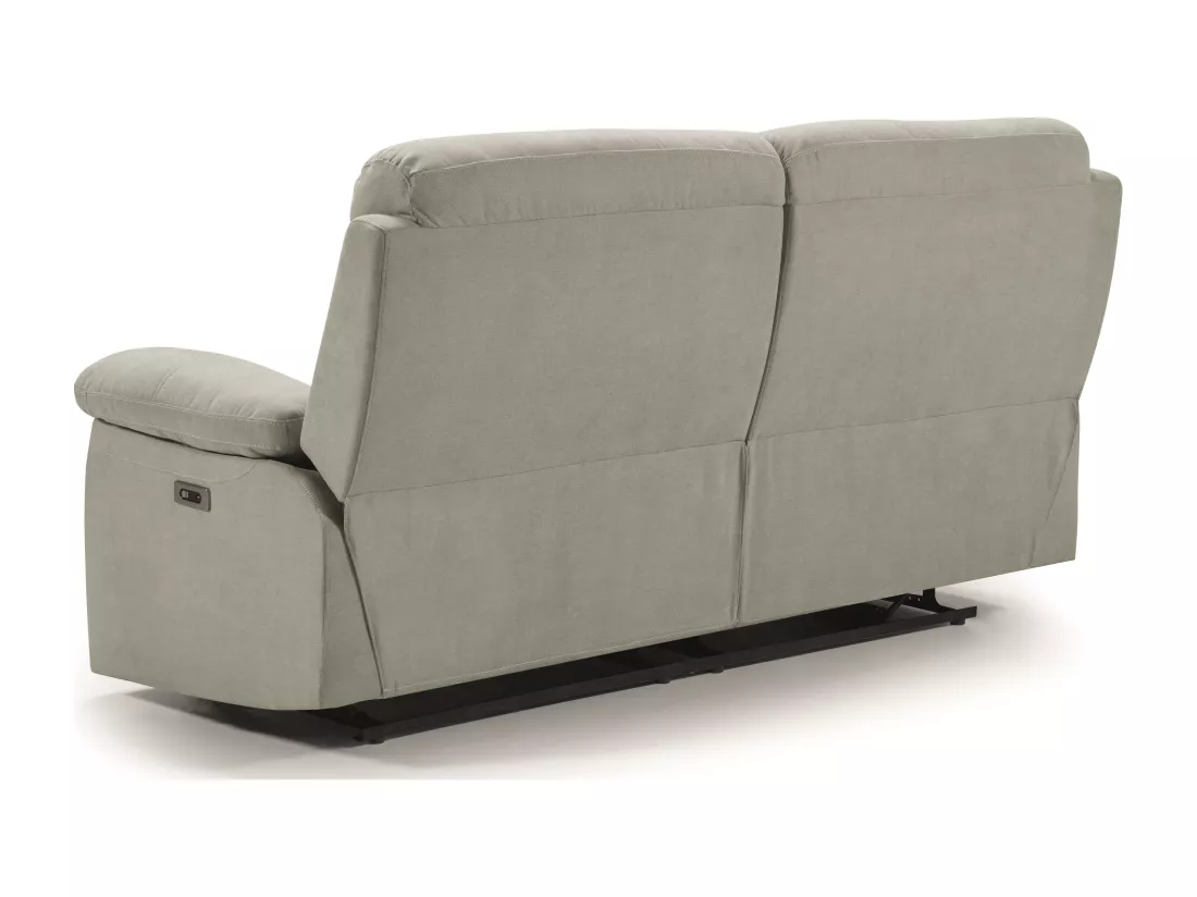 Canapé de relaxation en tissu Kosta-Couleur Gris clair-3 places relax électrique