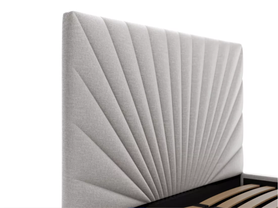 Lit coffre 180 x 200 cm - Tissu - Gris clair + Matelas - RILIODA de Pascal Morabito