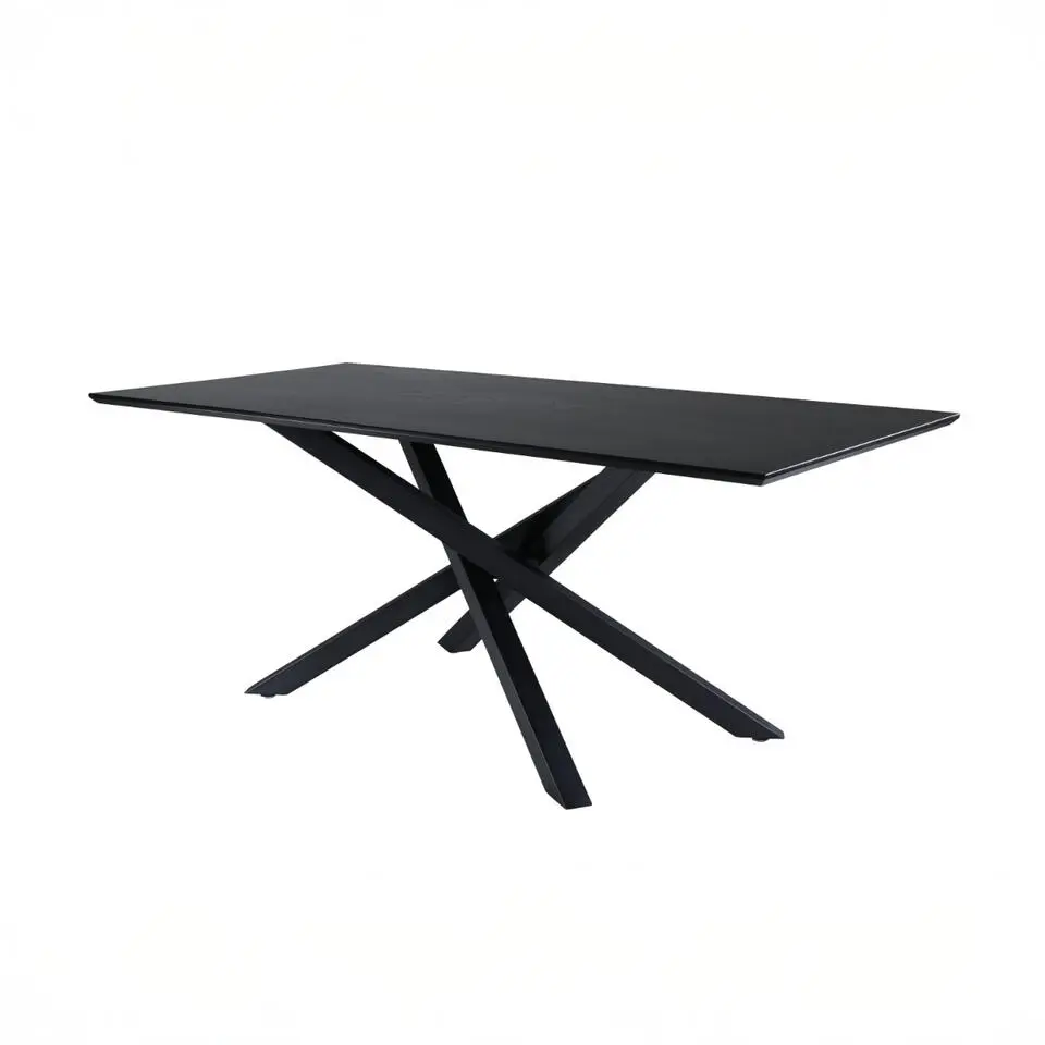 Eettafel Zwart Hout - 180x90x75cm - Piazza