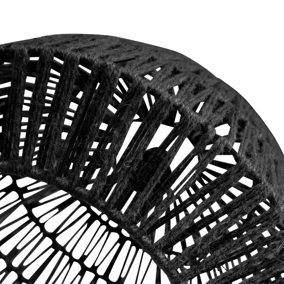 WOOOD Kace Hanglamp - Jute - Zwart - 26x45x45