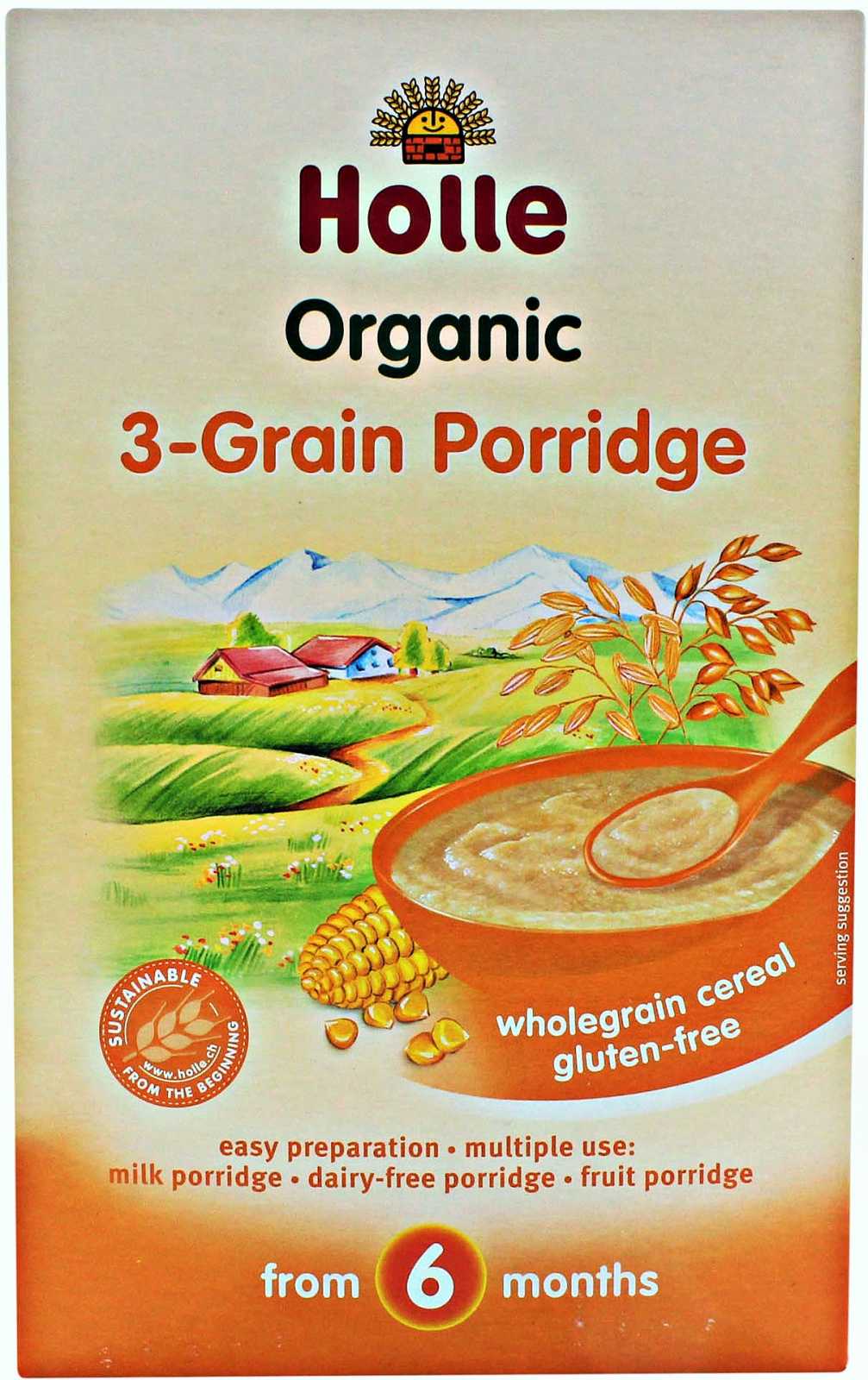 Mingau de cereais Holle 3 para bebês, 250g