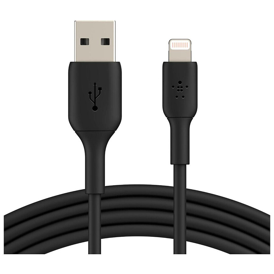 Câble USB-A vers Lightning MFI (noir) - 1 m