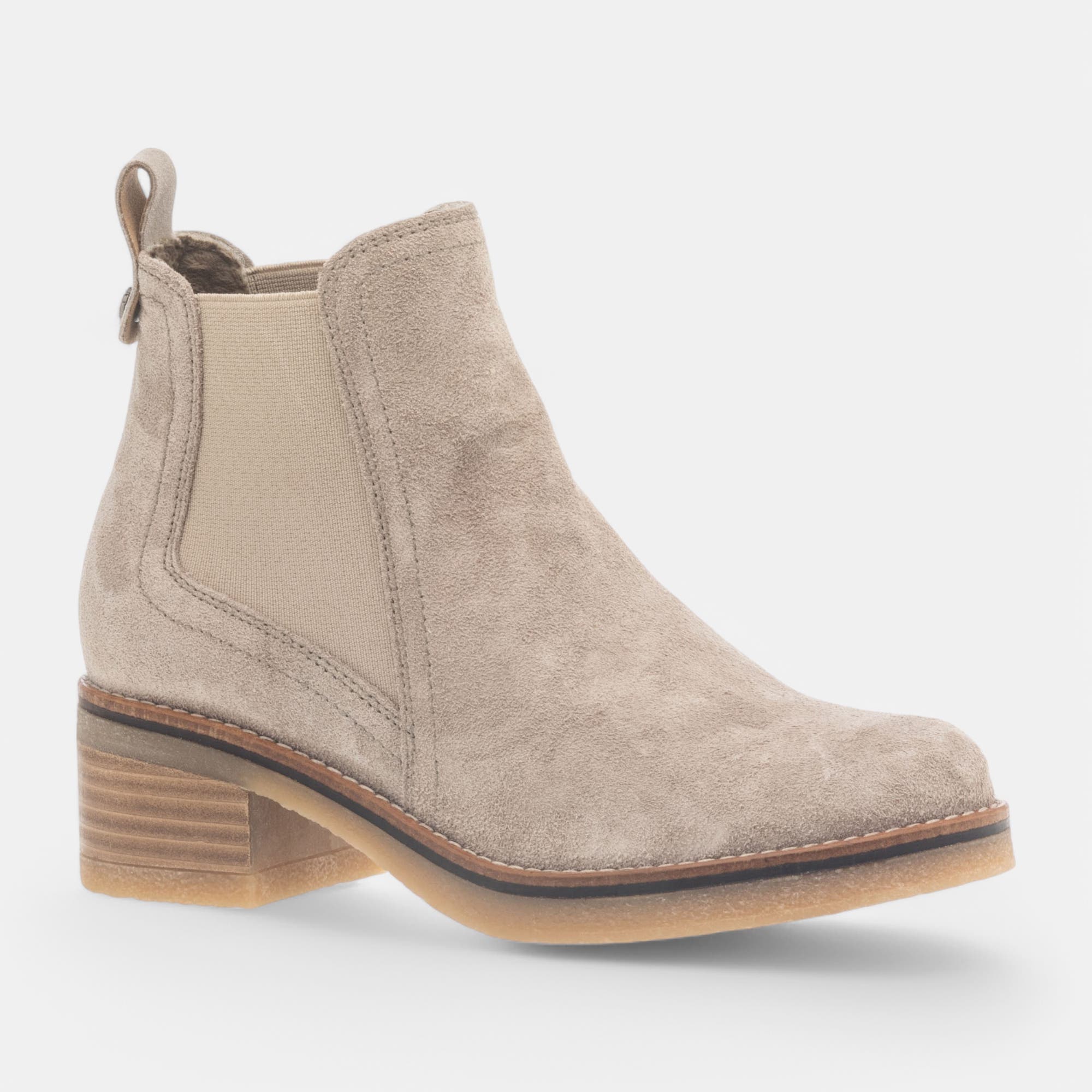Boots à talon Femme en cuir beige