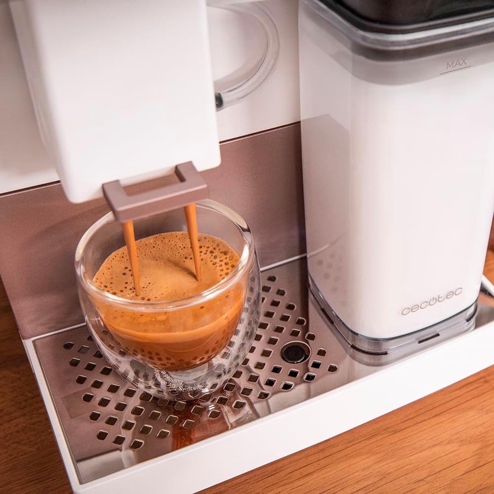 Cecotec Machine a Café Espresso Superautomatique Cremmaet Compactccino Connected Black Rose. 19 Bars, cran TFT, Wifi, Moulin Integré, Réservoir d'eau 1,1 L et de lait 400 ml, Nettoyage Automatique