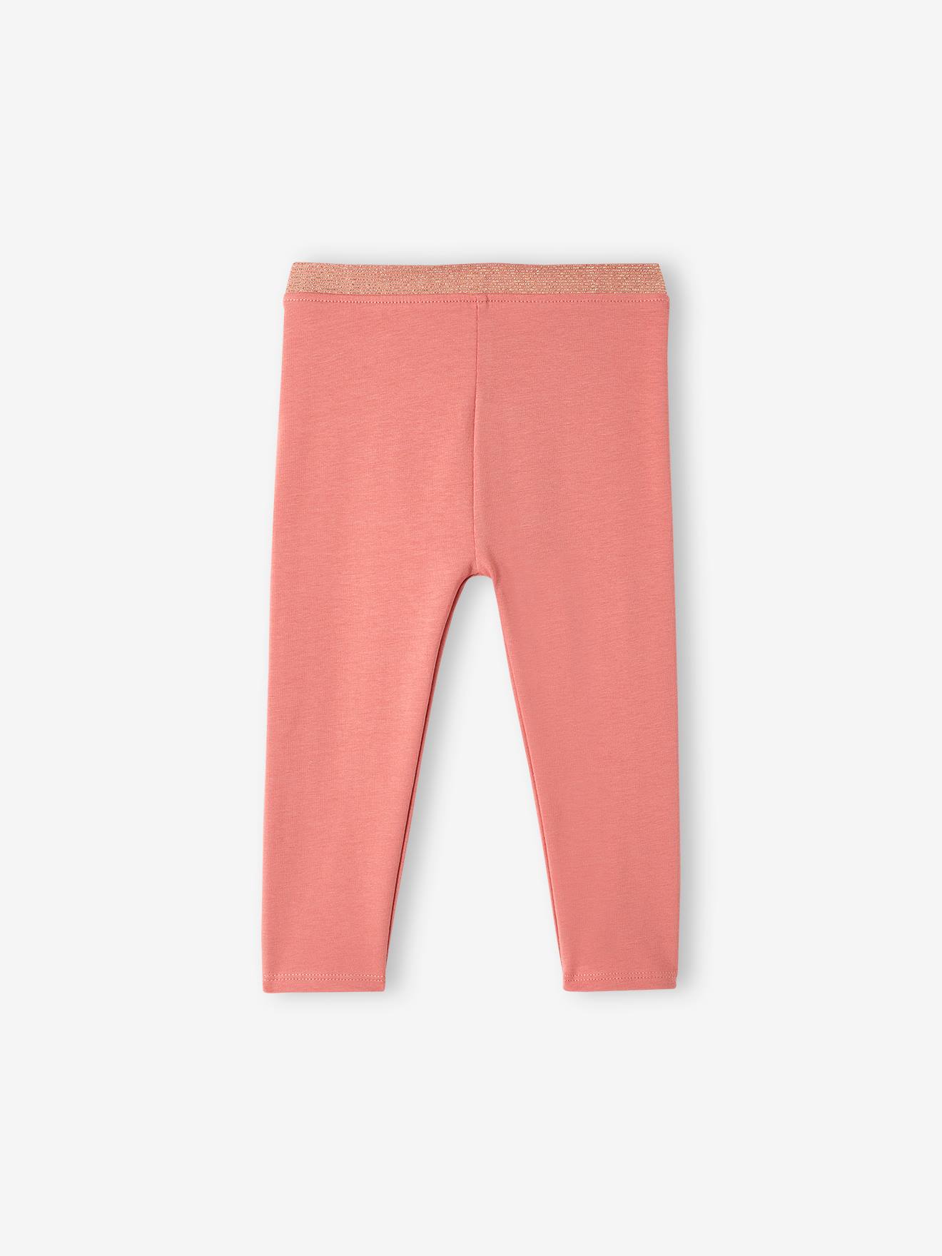 Leggings verde-acinzentadas com cós brilhante para bebês meninas