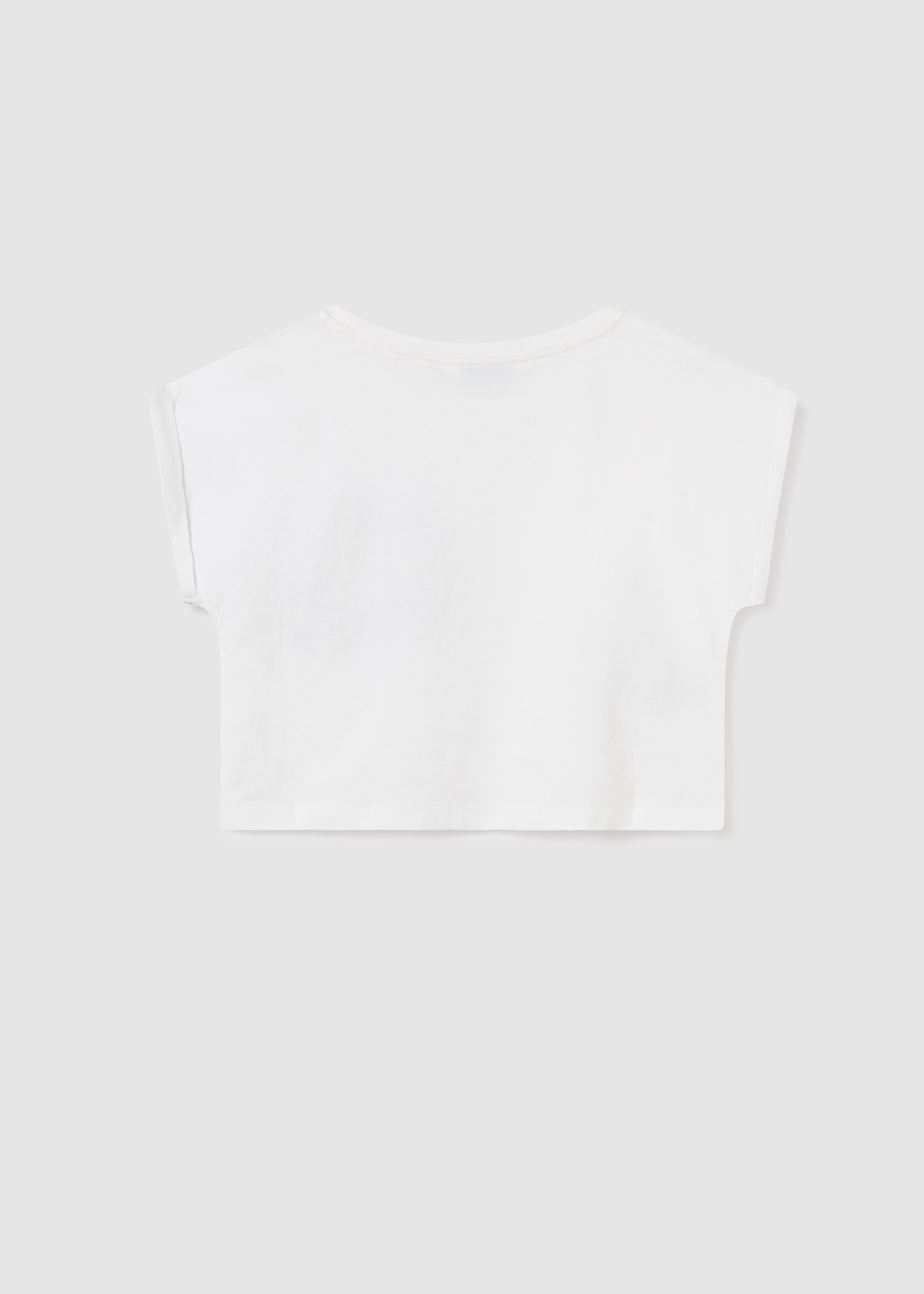 Camiseta de manga curta para meninas, feita de algodão sustentável.