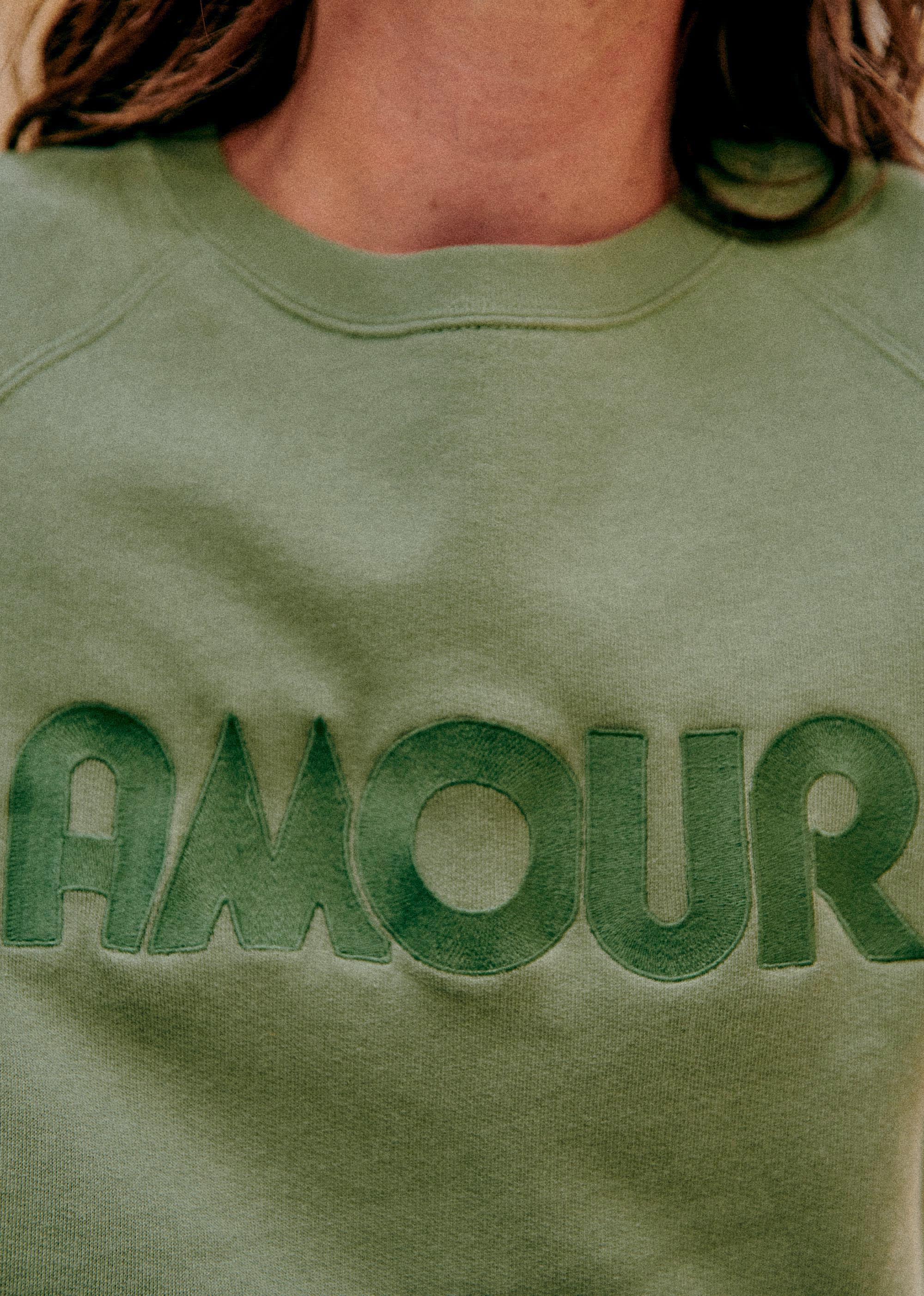 Sweat-shirt Amour - Sauge Clair - E-SHOP/SWEATS & MARINIÈRES Sweats 5905748